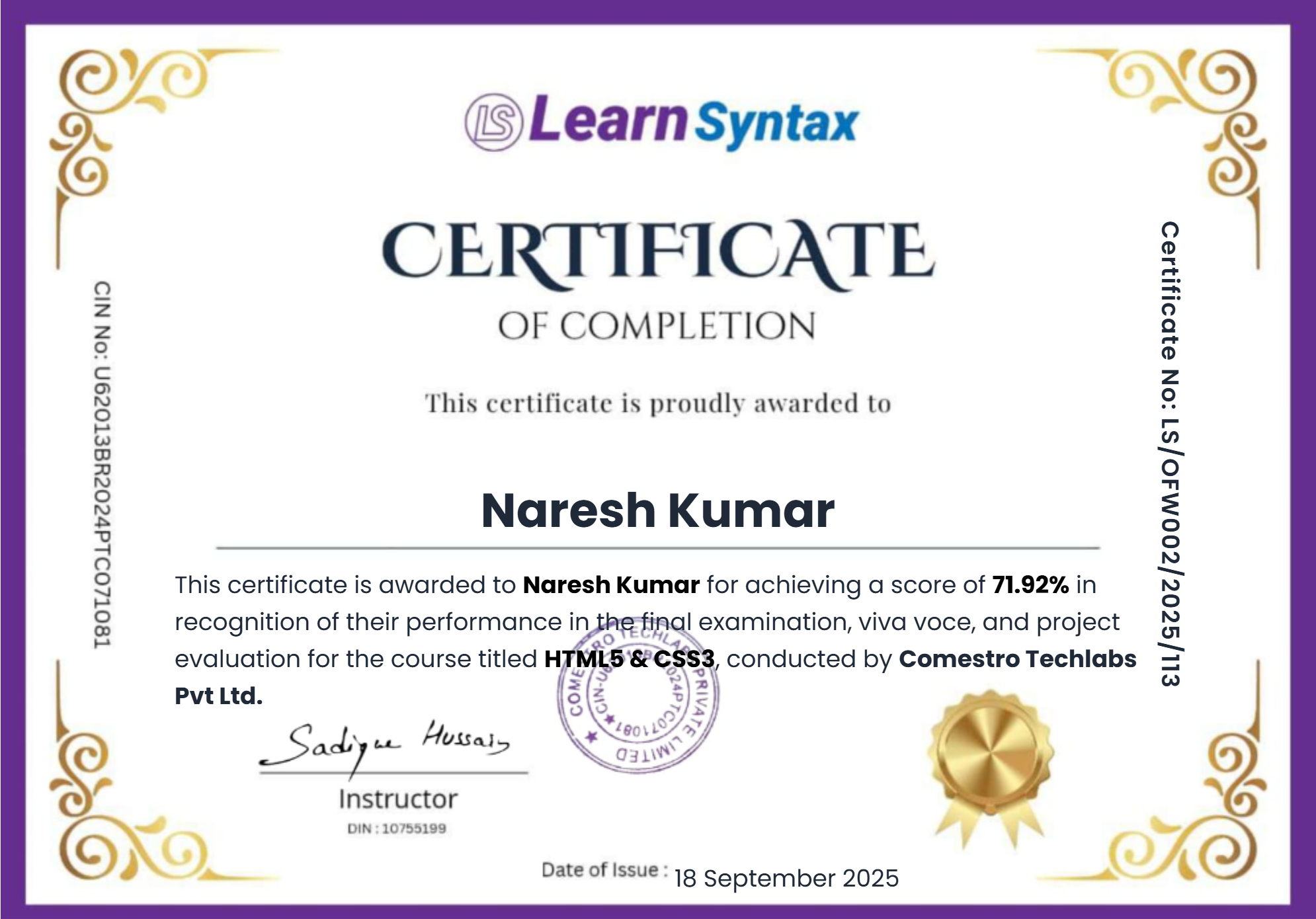 HTML & CSS Certification